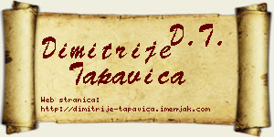 Dimitrije Tapavica vizit kartica